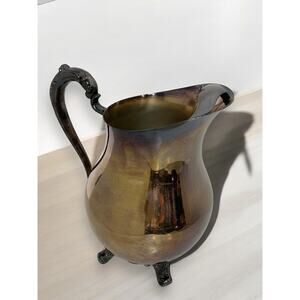 Vintage F.B. Rogers 3707 Silverplate Pitcher Footed Ice Lip 9 Inches